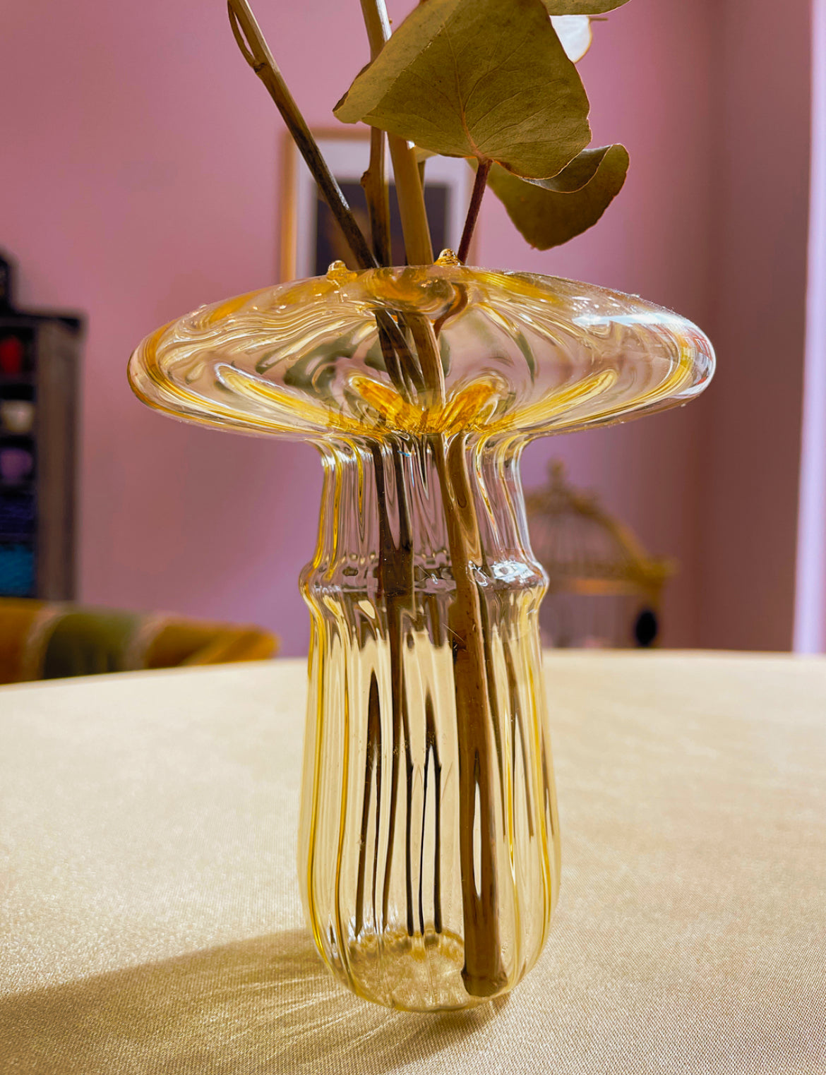 Jarrón Hongo Amarillo